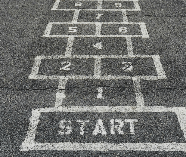 hopscotch on concrete